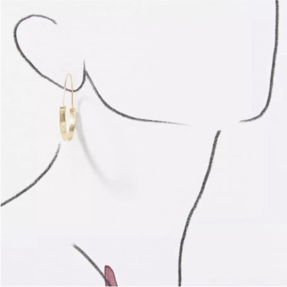 New! Anthropologie Gold Annalise Hoop Earrings (3010) NWOT - Picture 3 of 4